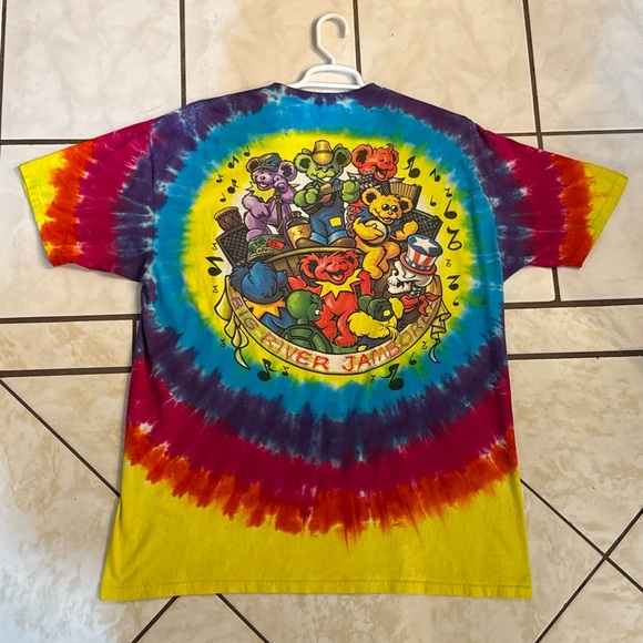 VIntage Grateful Dead Big River Jamboree Tie Dye T-Shirt Liquid Blue Size XXL - Picture 5 of 14
